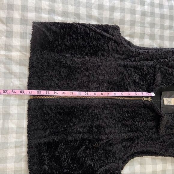 VINTAGE black Amerique du Nord reversible leather vest Large faux fur sleeveless - Picture 10 of 13